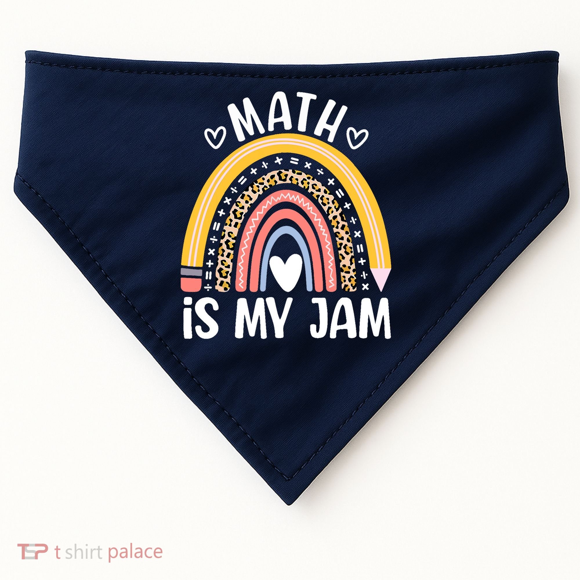 Math Is My Jam First Day Back To School Math Teacher Student USA-Made Doggie Bandana