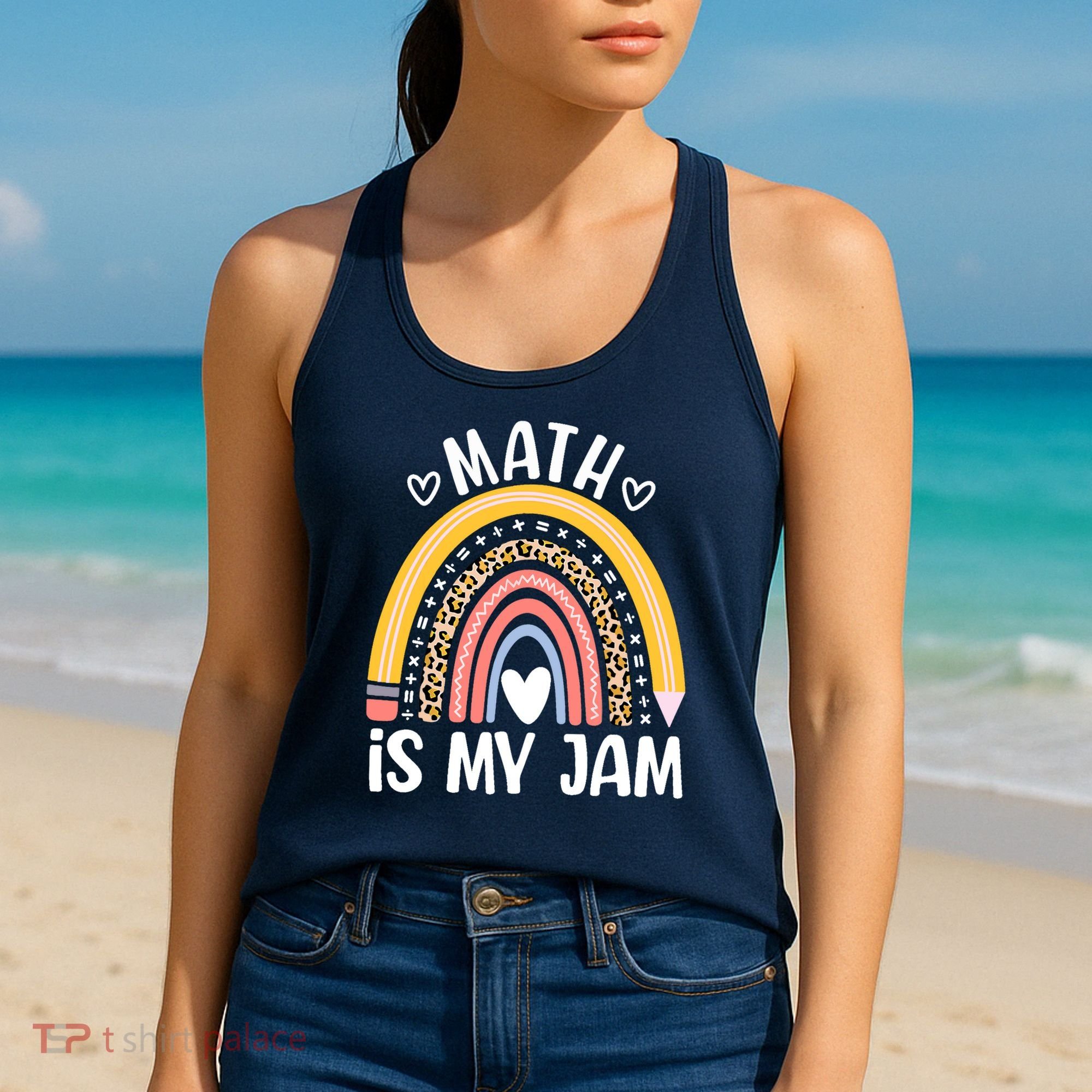 Math Is My Jam First Day Back To School Math Teacher Student Women's Tank Top