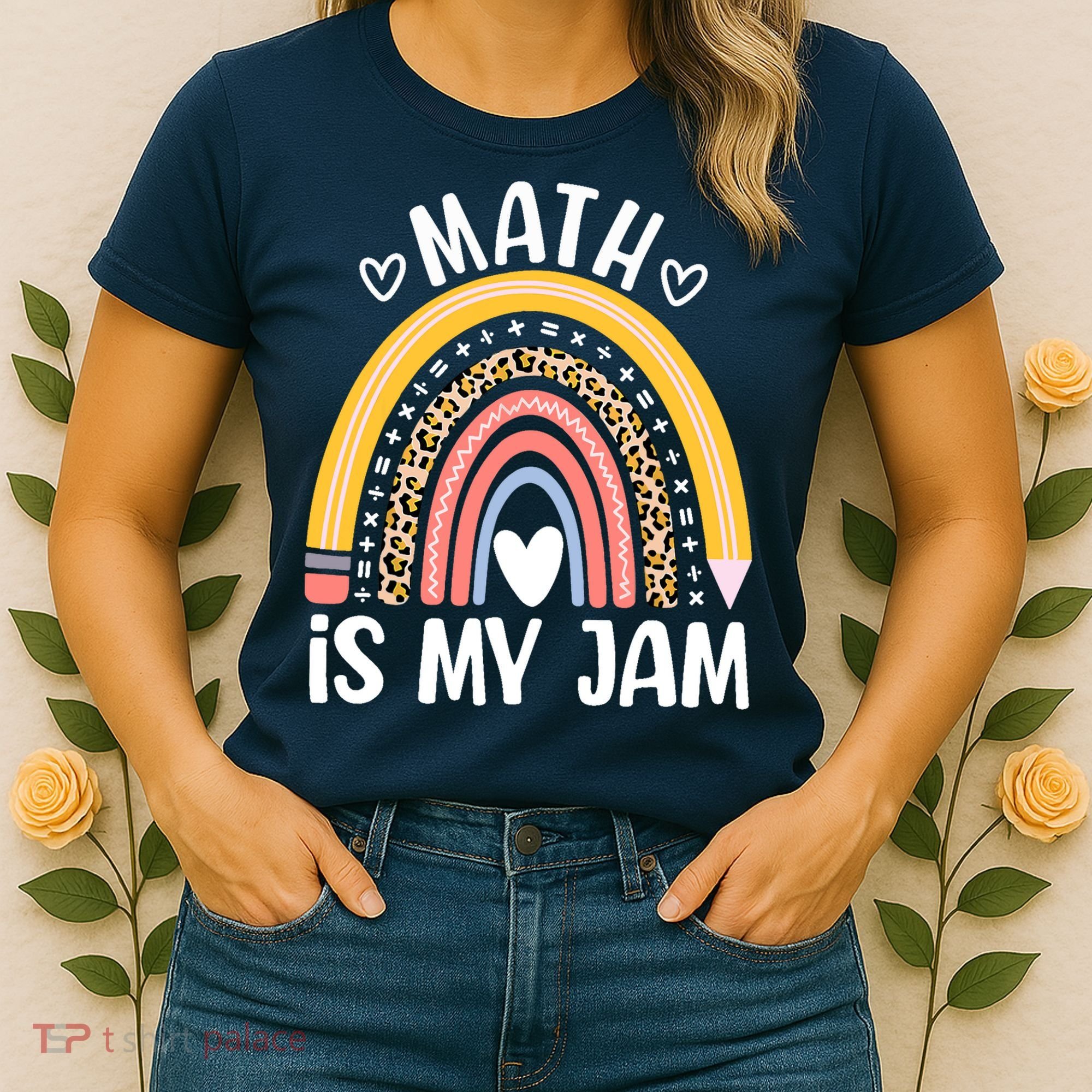 Math Is My Jam First Day Back To School Math Teacher Student Women's T-Shirt