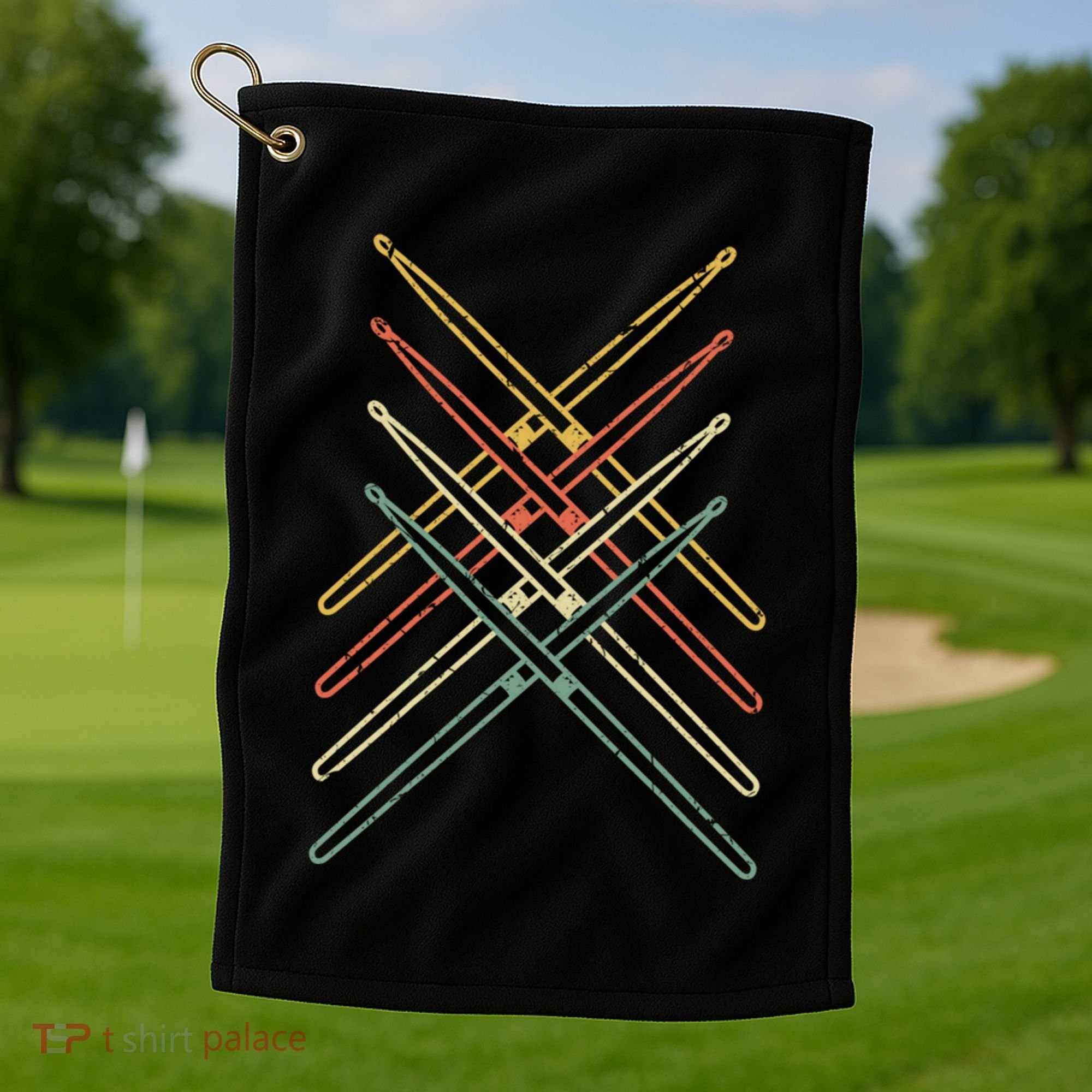 Musical Instrut Music Drummer Drumsticks Drums Gift Golf Towel