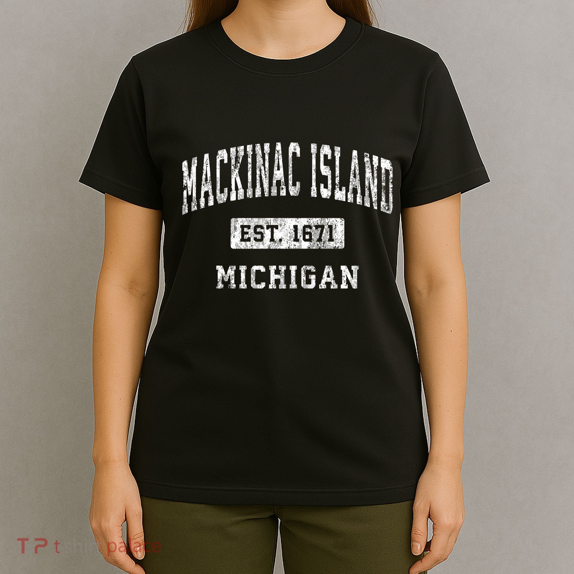 Mackinac Island Michigan Mi Vintage Established Sports T-Shirt