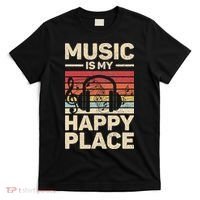 Music Is My Happy Place Musician Outfit EDM Music Lovers DJ T-Shirt thumb 0