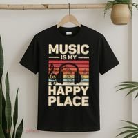 Music Is My Happy Place Musician Outfit EDM Music Lovers DJ T-Shirt thumb 2