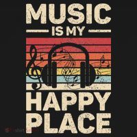 Music Is My Happy Place Musician Outfit EDM Music Lovers DJ T-Shirt thumb 7