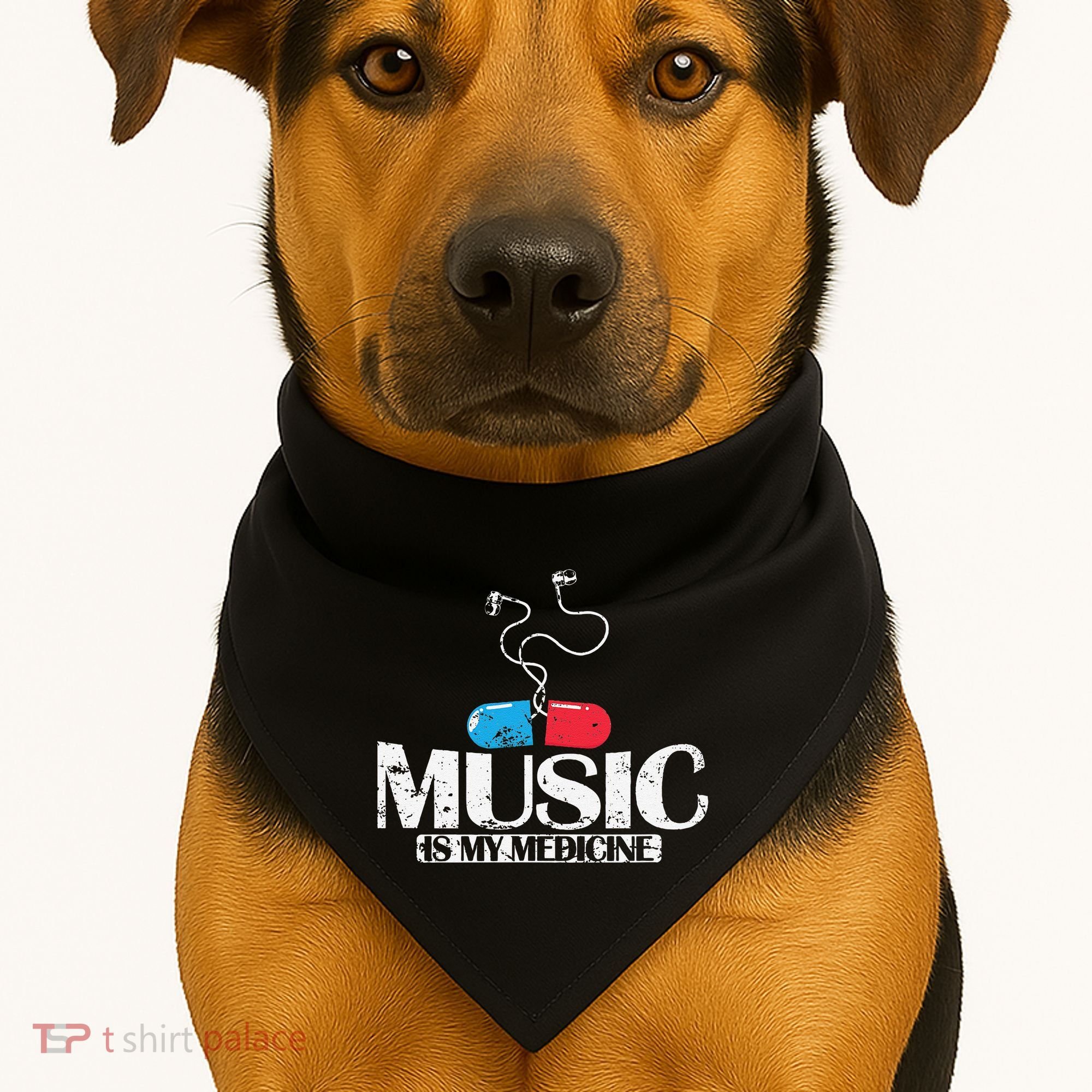 Music Is My Medicine USA-Made Doggie Bandana
