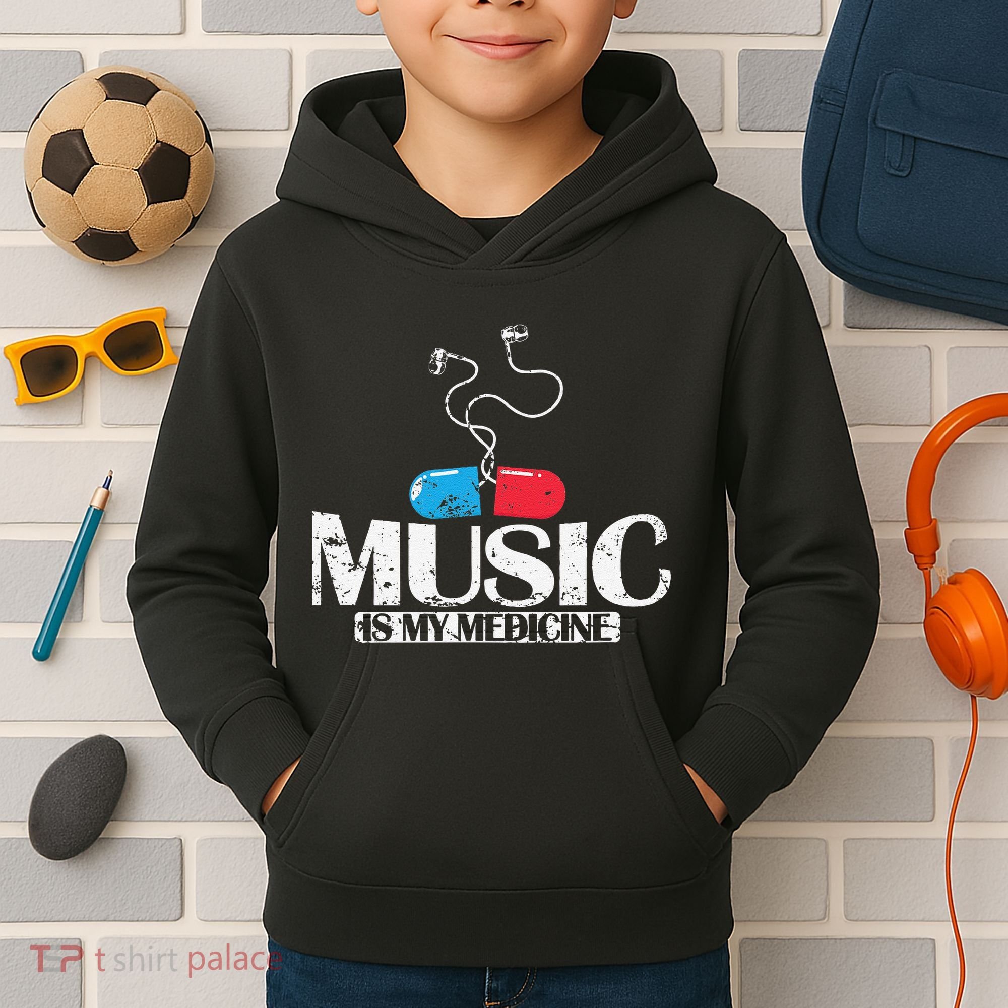Music Is My Medicine Kids Hoodie