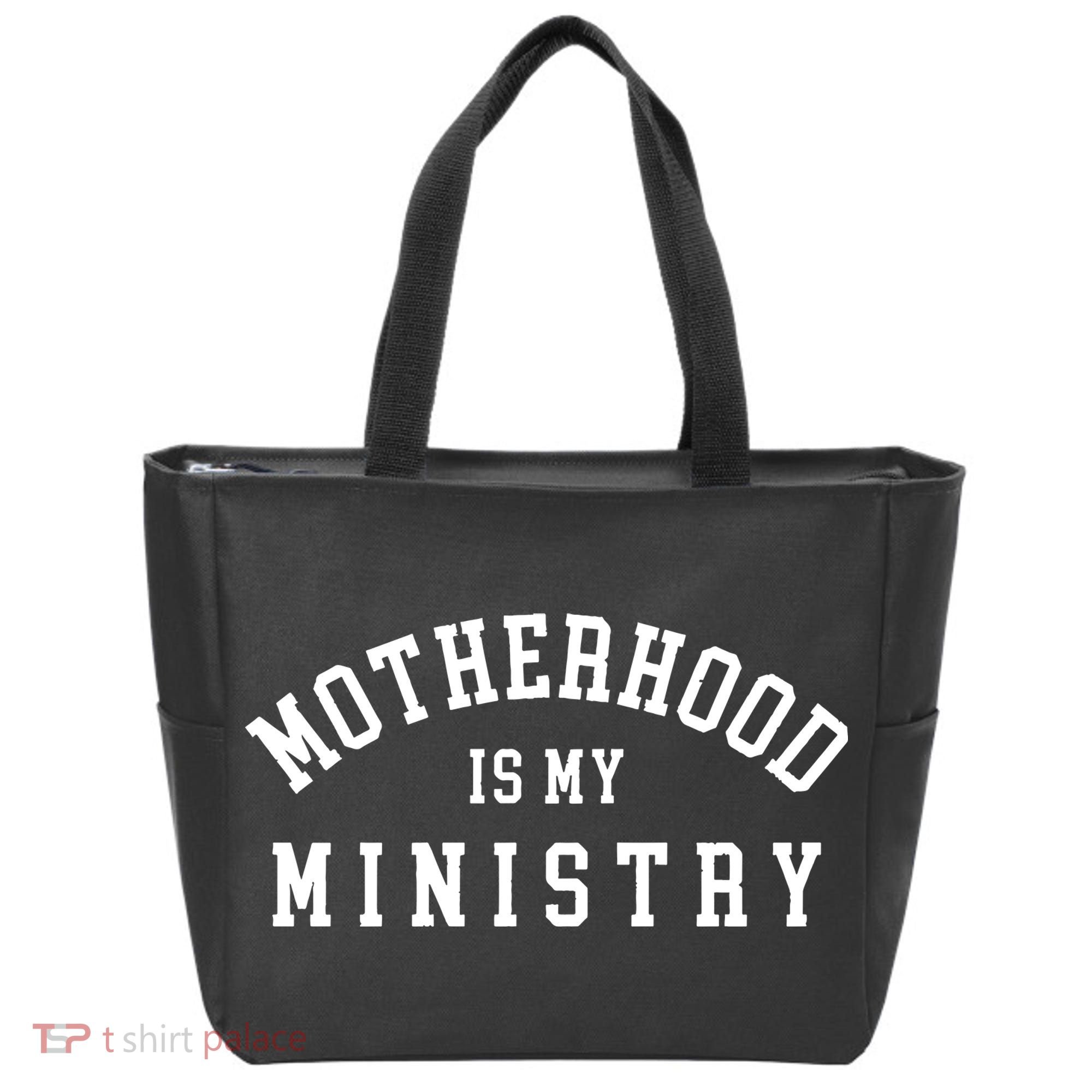 Motherhood Is My Ministry Christian Tote Bag
