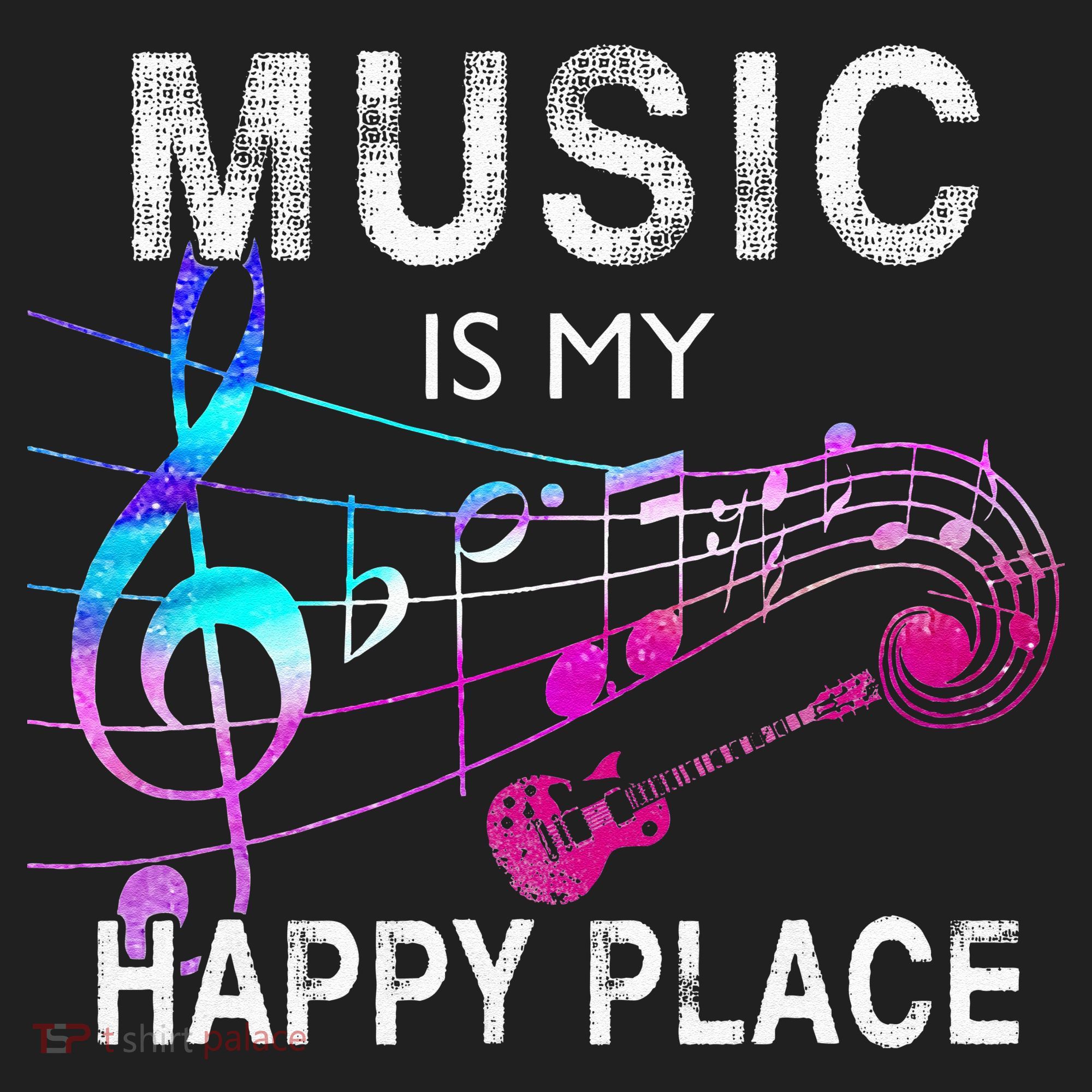 Music Is My Happy Place Inspiring Music Novelty Gift Women's Sweatshirt