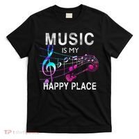 Music Is My Happy Place Inspiring Music Novelty Gift T-Shirt thumb 0