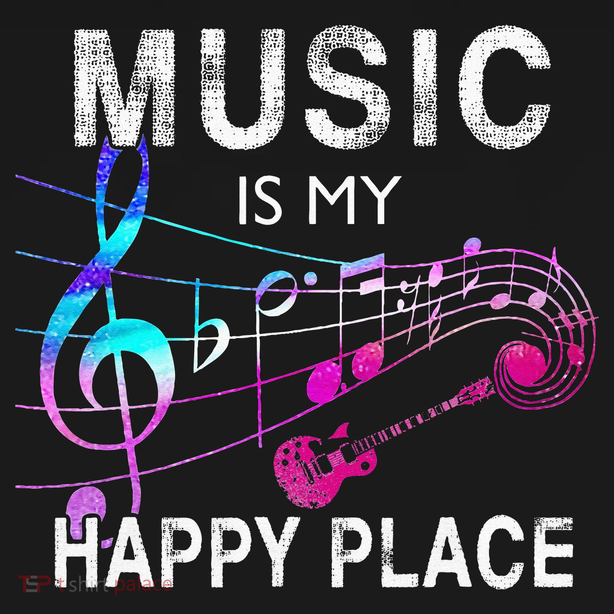 Music Is My Happy Place Inspiring Music Novelty Gift Polo