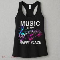 Music Is My Happy Place Inspiring Music Novelty Gift Women's Tank Top thumb 3