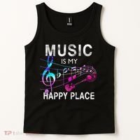 Music Is My Happy Place Inspiring Music Novelty Gift Tank Top thumb 2