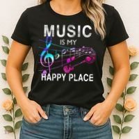 Music Is My Happy Place Inspiring Music Novelty Gift Women's T-Shirt thumb 2