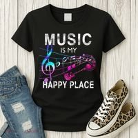 Music Is My Happy Place Inspiring Music Novelty Gift Women's T-Shirt thumb 3