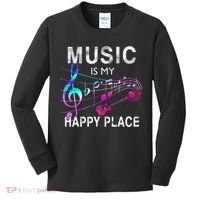 Music Is My Happy Place Inspiring Music Novelty Gift Kids Long Sleeve Shirt thumb 0