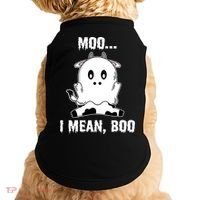 Moo I Mean Boo Funny Ghost Cow Print Halloween Gift Doggie Tank thumb 0