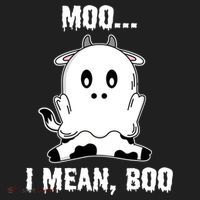 Moo I Mean Boo Funny Ghost Cow Print Halloween Gift Beanie thumb 2