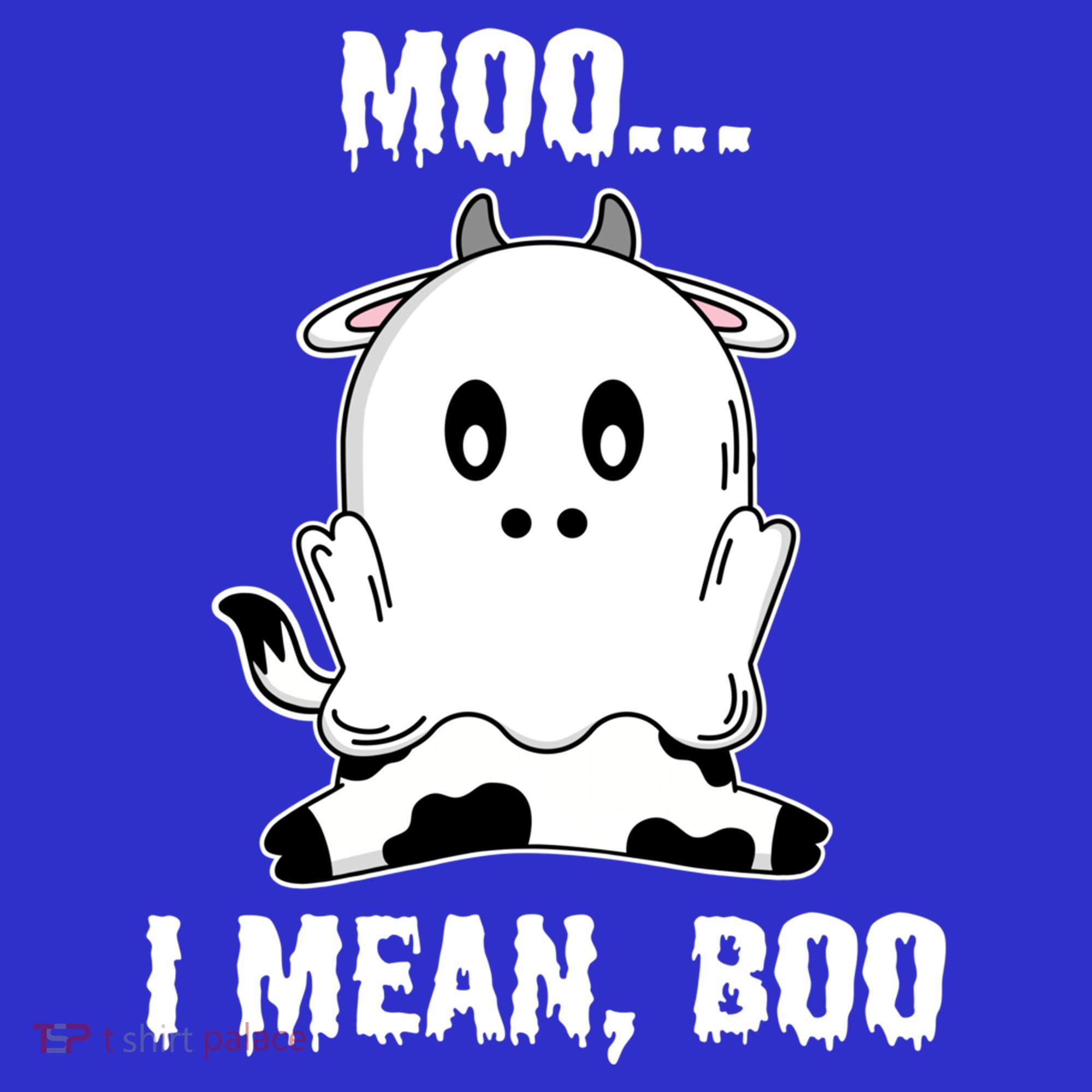 Moo I Mean Boo Funny Ghost Cow Print Halloween Gift Women's Tank Top