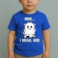 Moo I Mean Boo Funny Ghost Cow Print Halloween Gift Toddler T-Shirt thumb 2