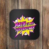 Math Is My Superpower Superhero Comic Algebra Lover Coaster thumb 0