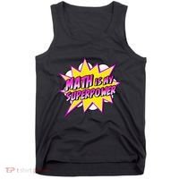 Math Is My Superpower Superhero Comic Algebra Lover Tank Top thumb 0