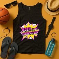 Math Is My Superpower Superhero Comic Algebra Lover Tank Top thumb 4
