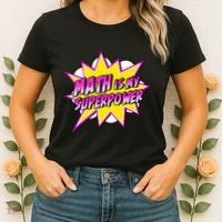 Math Is My Superpower Superhero Comic Algebra Lover Women's T-Shirt thumb 2