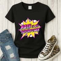 Math Is My Superpower Superhero Comic Algebra Lover Women's T-Shirt thumb 3