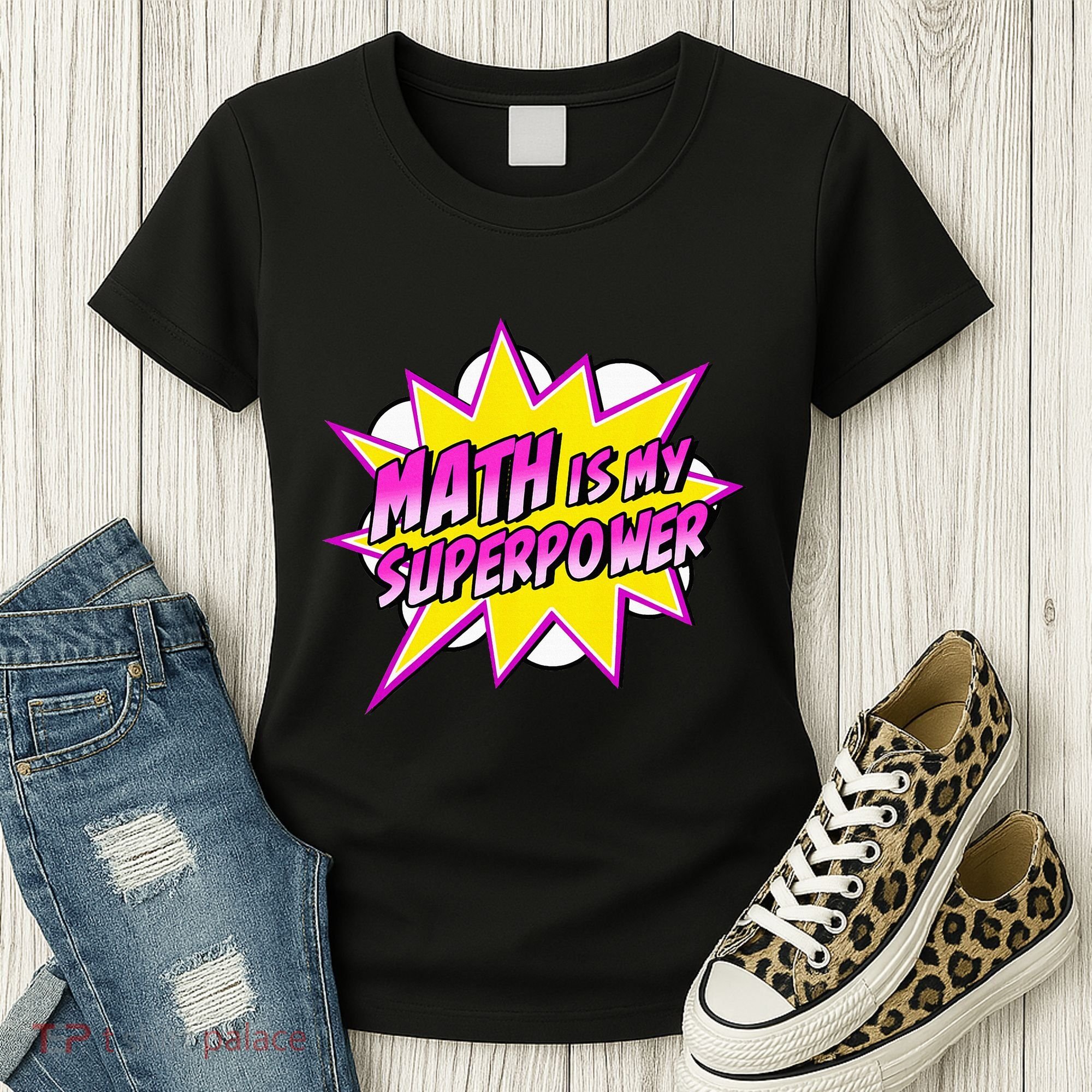 Math Is My Superpower Superhero Comic Algebra Lover Women's T-Shirt