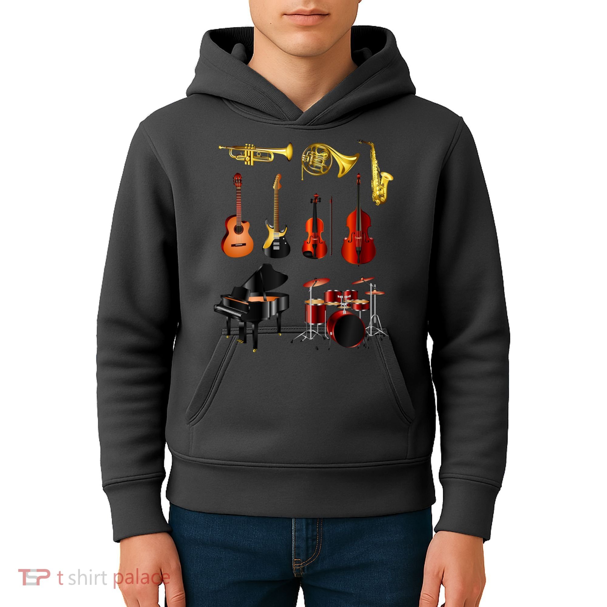 Musical Instruments Kids Hoodie