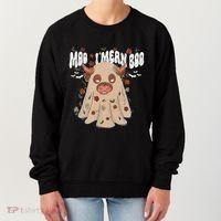 Moo I Mean Boo Funny Halloween Pig Ghost Women's Sweatshirt thumb 0