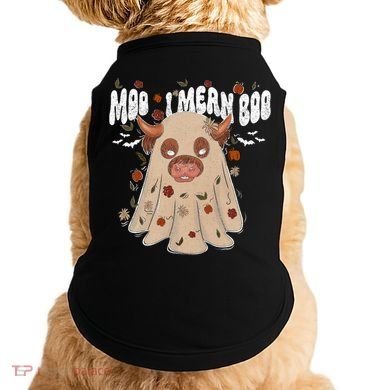 Moo I Mean Boo Funny Halloween Pig Ghost Doggie Tank