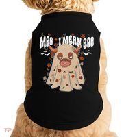 Moo I Mean Boo Funny Halloween Pig Ghost Doggie Tank thumb 0