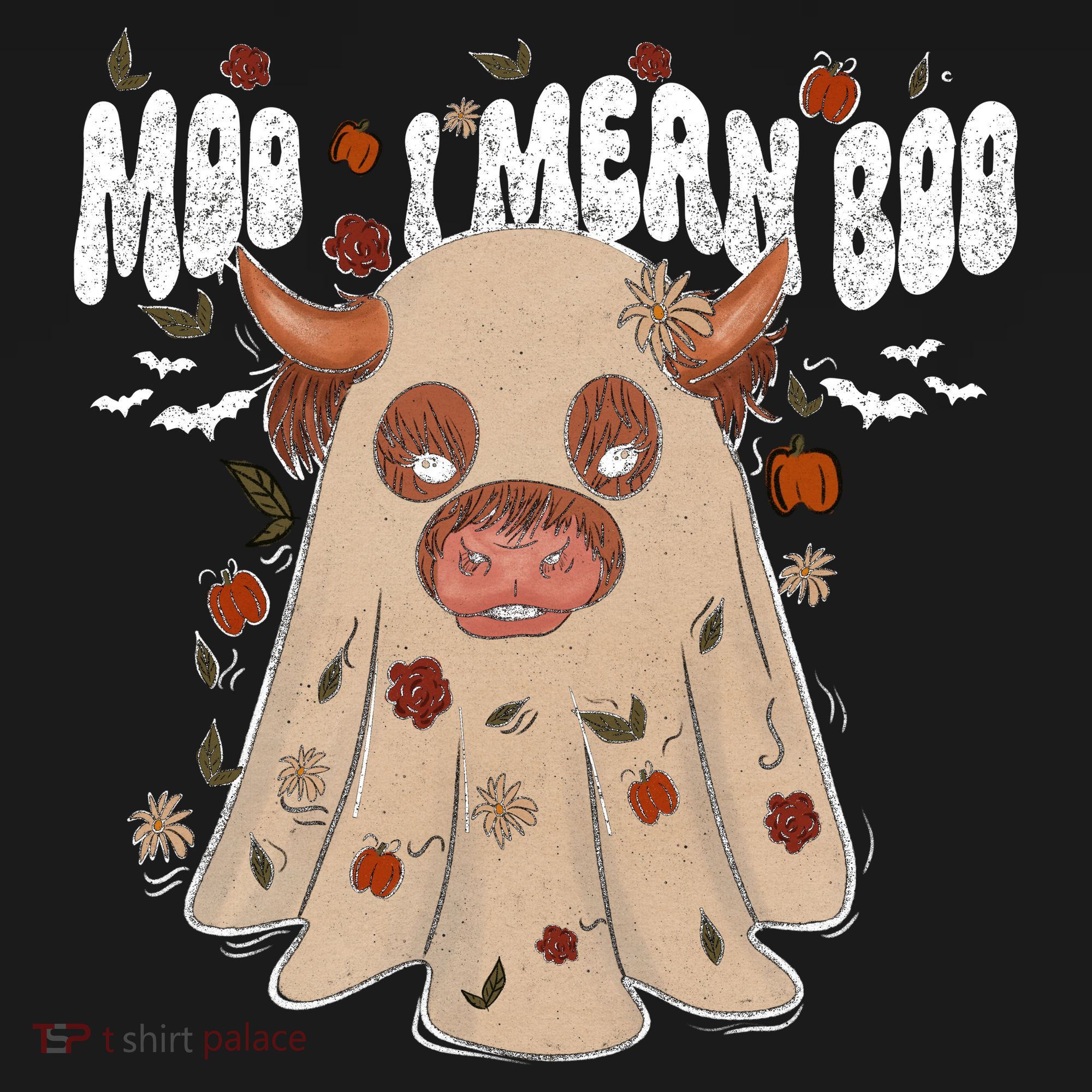 Moo I Mean Boo Funny Halloween Pig Ghost Doggie Tank