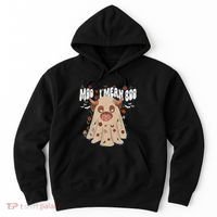 Moo I Mean Boo Funny Halloween Pig Ghost Hoodie thumb 0