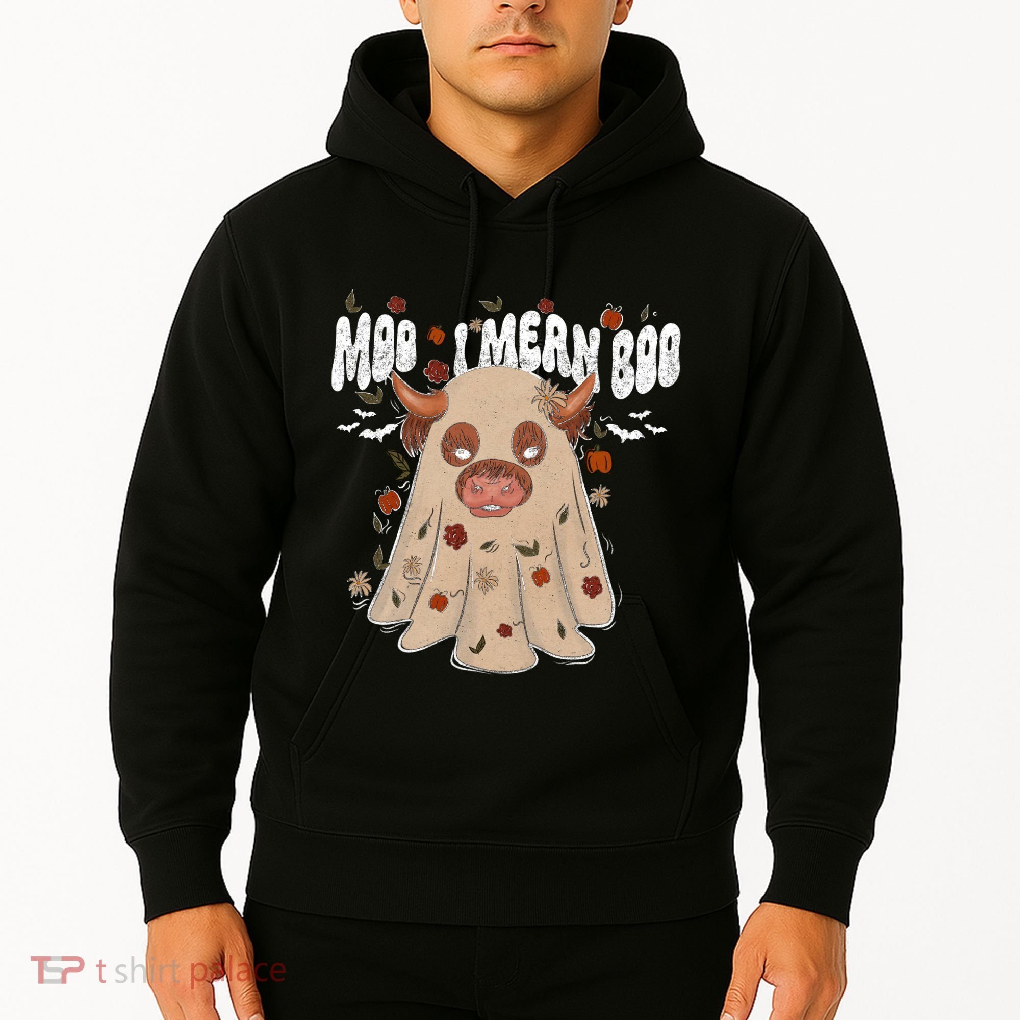 Moo I Mean Boo Funny Halloween Pig Ghost Hoodie