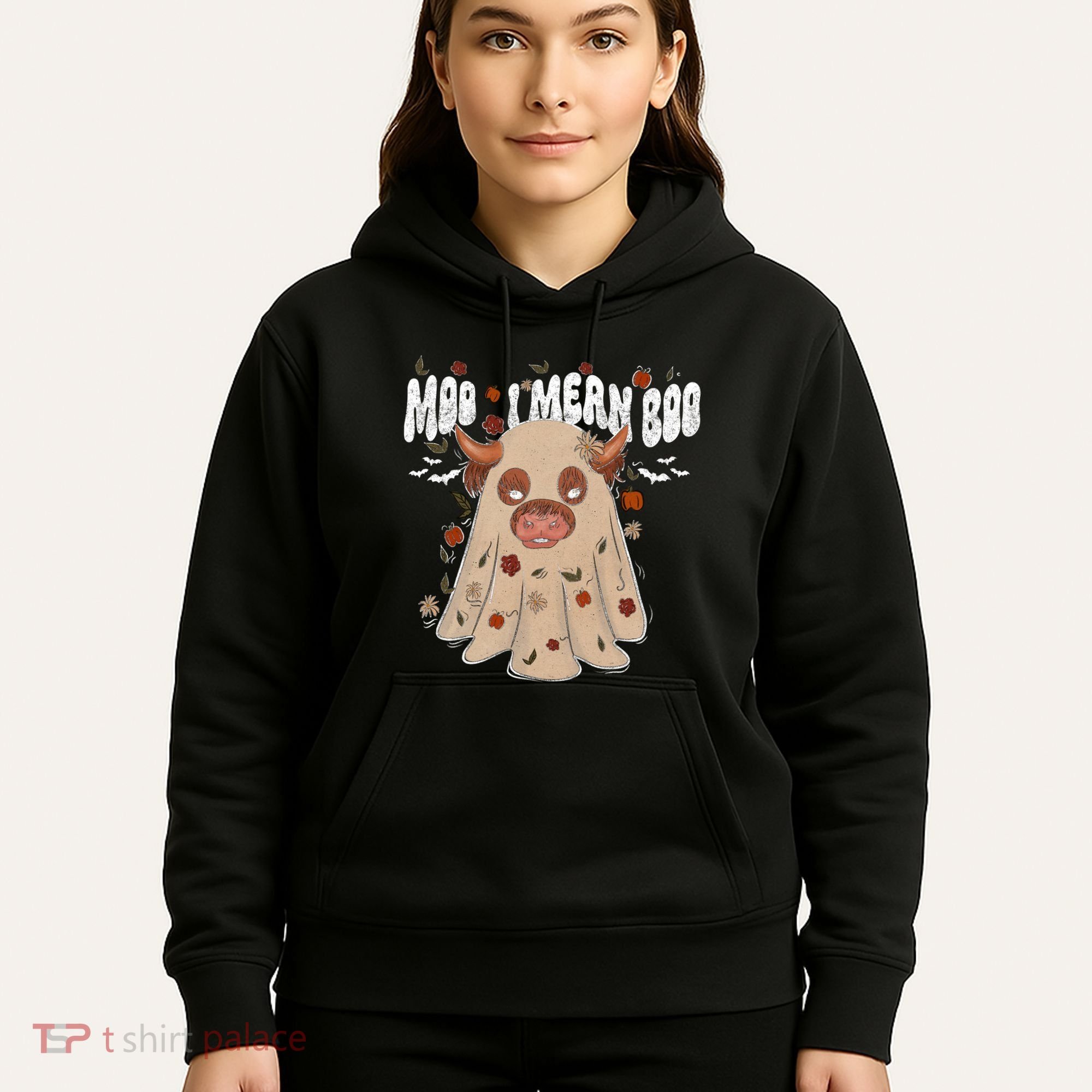 Moo I Mean Boo Funny Halloween Pig Ghost Hoodie