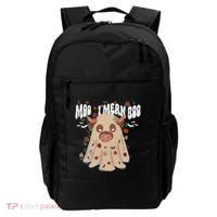 Moo I Mean Boo Funny Halloween Pig Ghost Backpack thumb 0