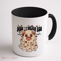 Moo I Mean Boo Funny Halloween Pig Ghost Coffee Mug thumb 1