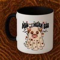 Moo I Mean Boo Funny Halloween Pig Ghost Coffee Mug thumb 2