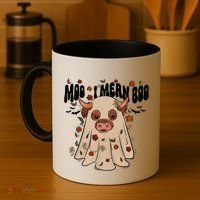 Moo I Mean Boo Funny Halloween Pig Ghost Coffee Mug thumb 4