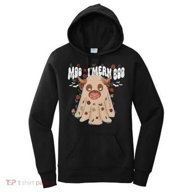 Moo I Mean Boo Funny Halloween Pig Ghost Women's Hoodie
