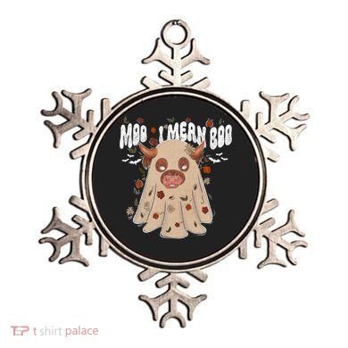Moo I Mean Boo Funny Halloween Pig Ghost Ornament