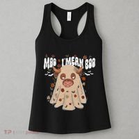 Moo I Mean Boo Funny Halloween Pig Ghost Women's Tank Top thumb 3