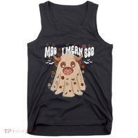 Moo I Mean Boo Funny Halloween Pig Ghost Tank Top thumb 0