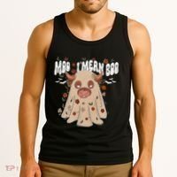 Moo I Mean Boo Funny Halloween Pig Ghost Tank Top thumb 3