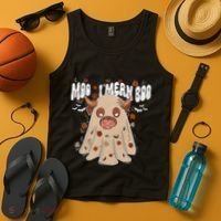 Moo I Mean Boo Funny Halloween Pig Ghost Tank Top thumb 4