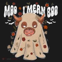 Moo I Mean Boo Funny Halloween Pig Ghost Kids Sweatshirt thumb 2
