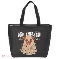Moo I Mean Boo Funny Halloween Pig Ghost Tote Bag thumb 0
