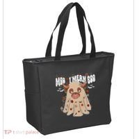 Moo I Mean Boo Funny Halloween Pig Ghost Tote Bag thumb 2